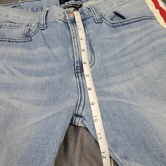 Pacsun womens Jeans 30x32 Skinny stretch red white racer side stripes sporty - Picture 8 of 9